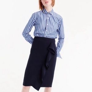 J. Crew 365 Crepe Ruffle Pencil Skirt